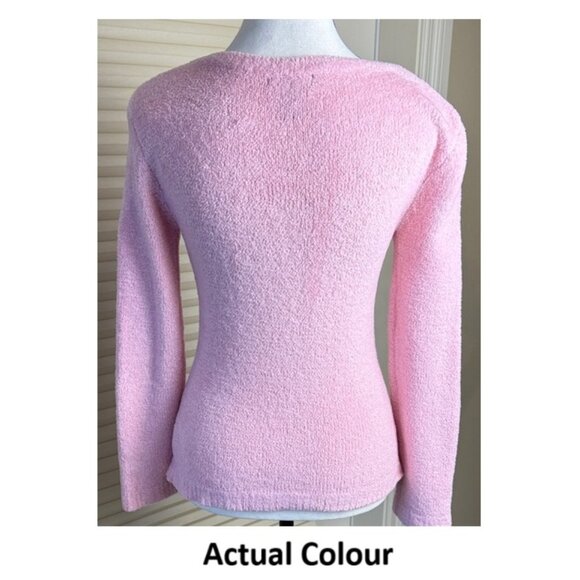 Majora Sweater Cozy Soft Chic Pink Acrylic Spandex Women's Office Size L - Picture 2 of 8